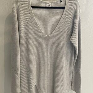 Cabi Deep-V Pullover Gray Sweater